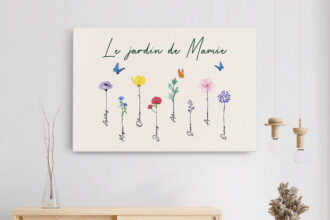 Tableau personnalisé avec les prénoms de la famille