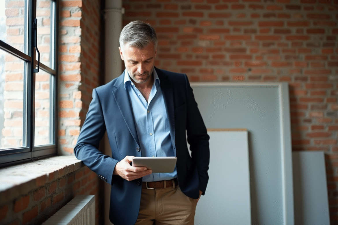 Auditeur energie homme dans un appartement renové
