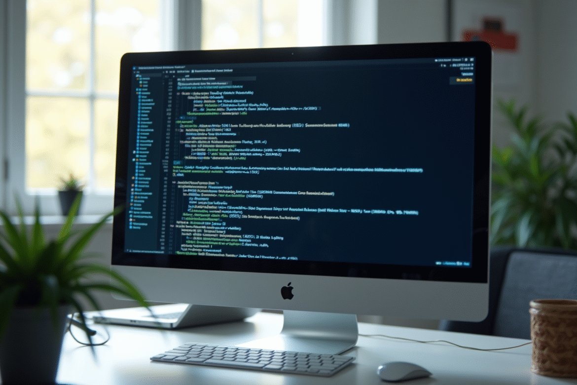 Ecran d'ordinateur affichant une liste de serveurs dans un bureau lumineux