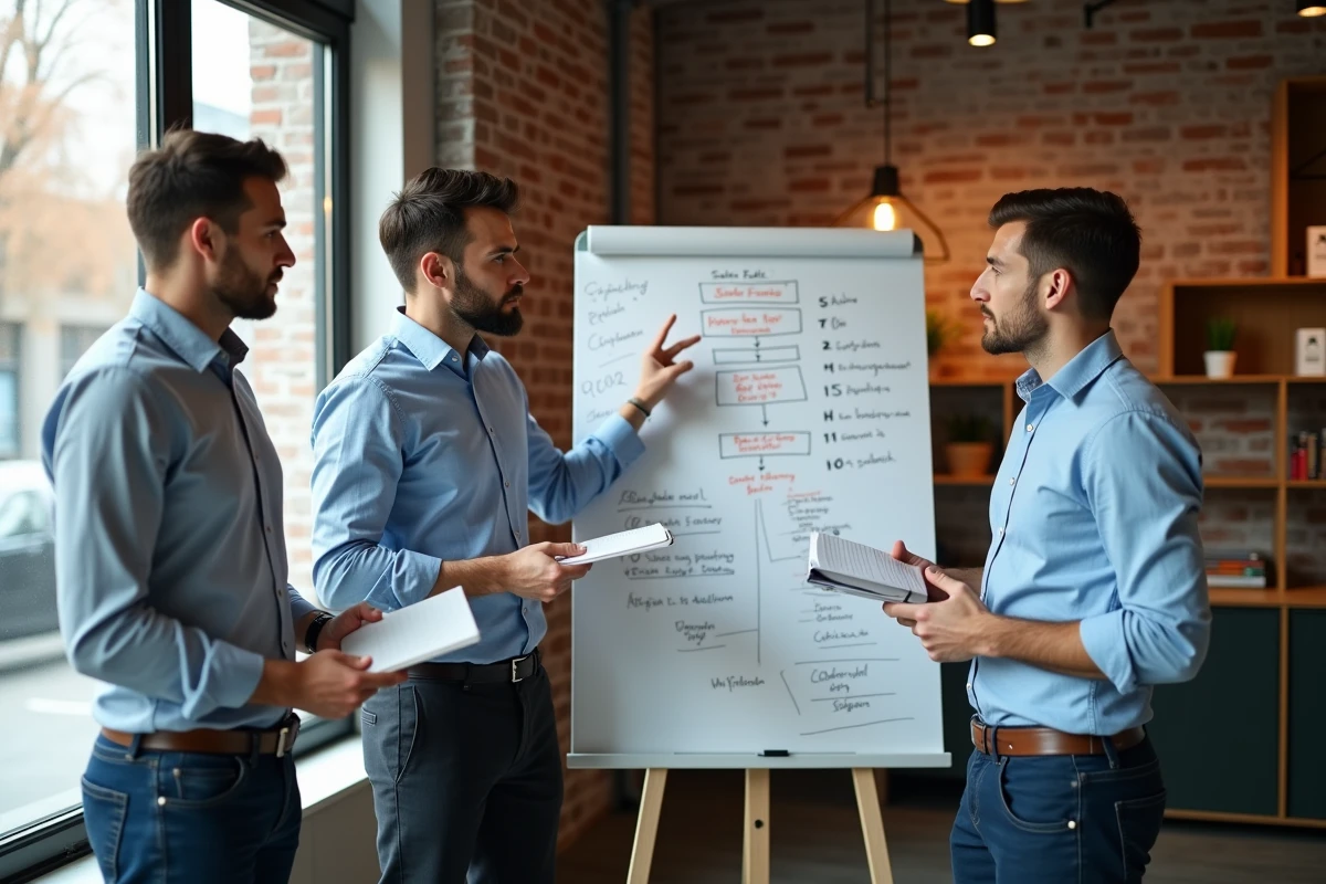 Équipe commerciale externalisée travaillant sur une stratégie de prospection pour accompagner la croissance d'une PME