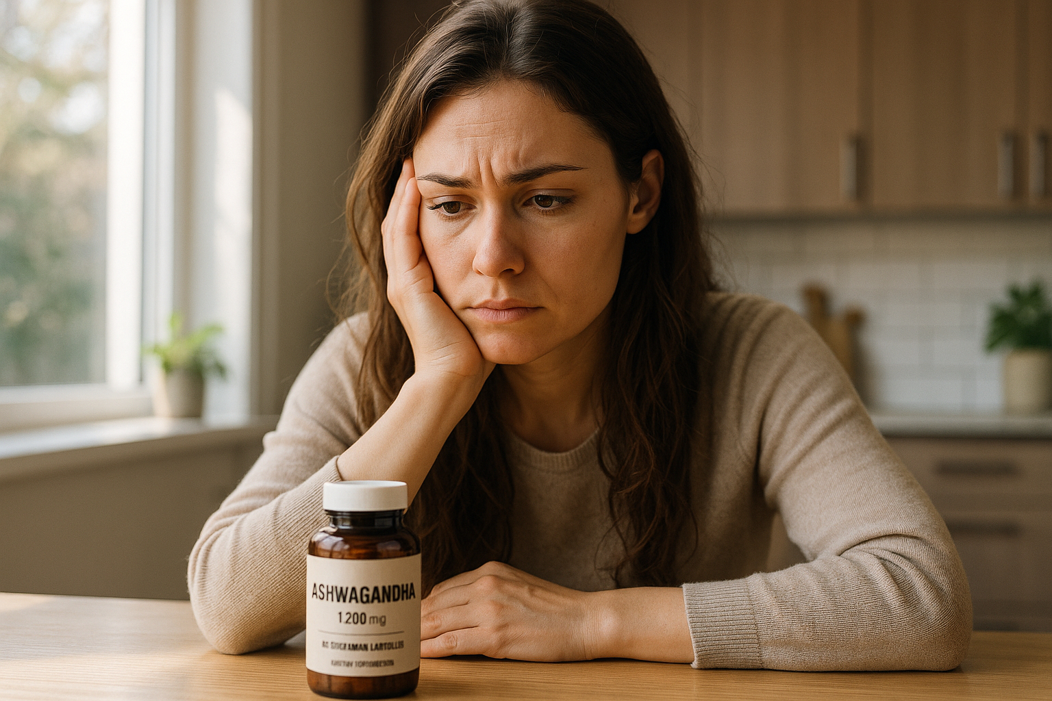 Jeune femme pensant à un supplément d