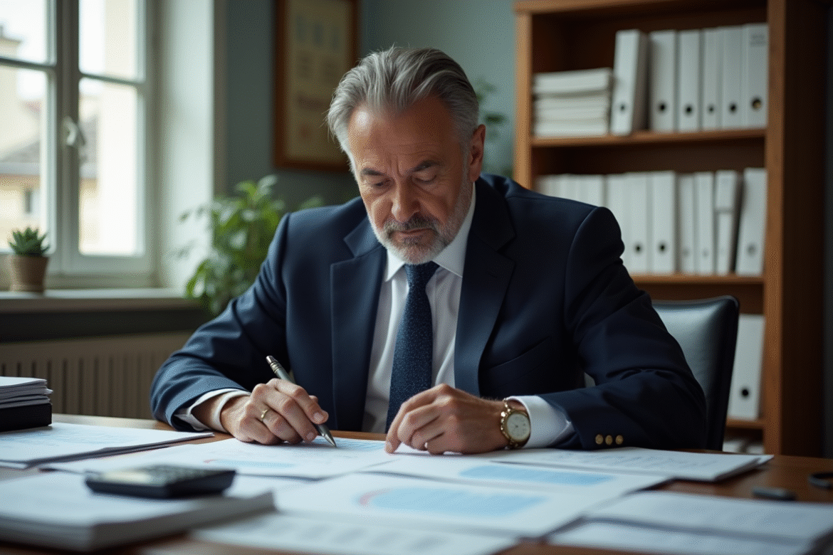 Homme d affaires français dans un bureau modeste