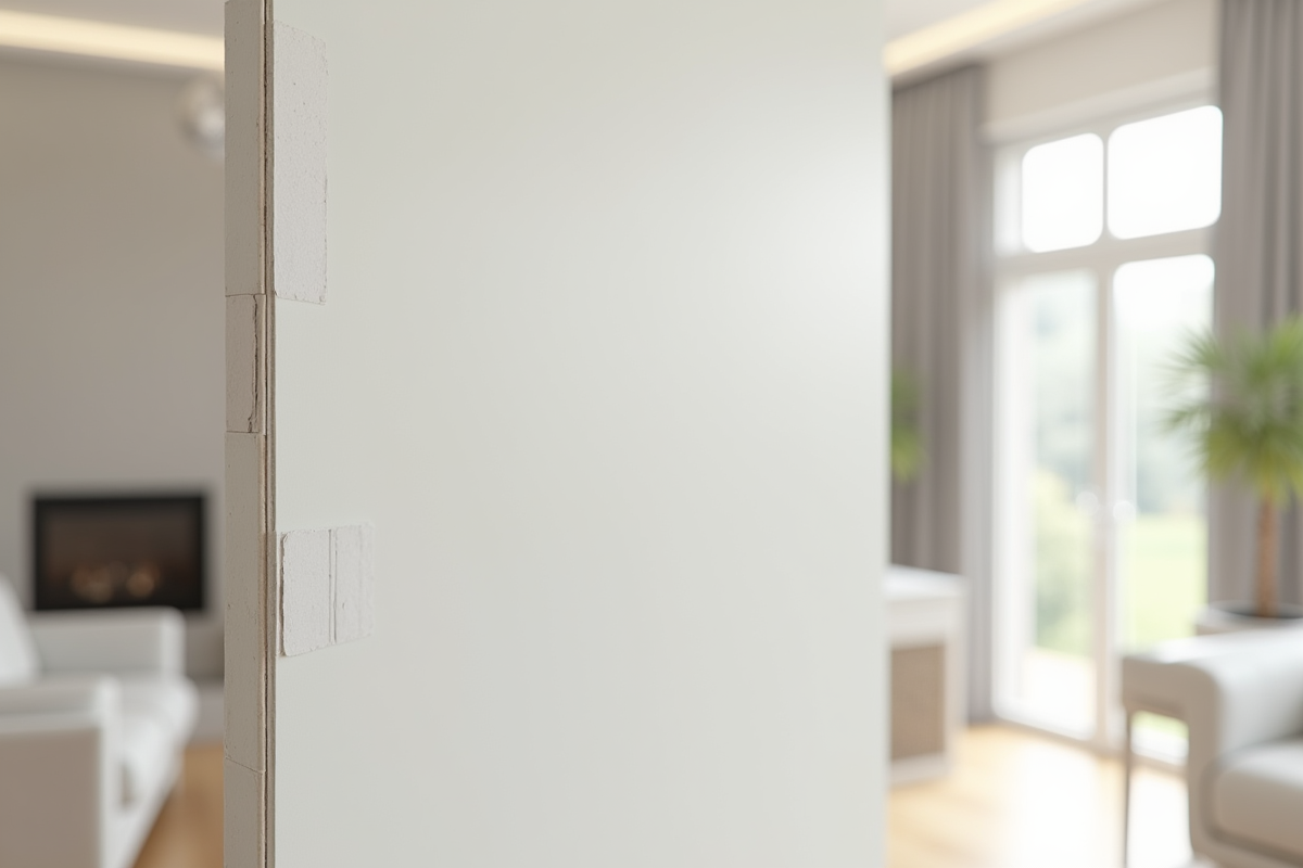 Finition parfaite des joints de placo dans un intérieur moderne