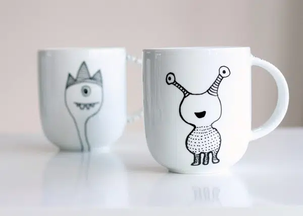 dessin sur une tasse