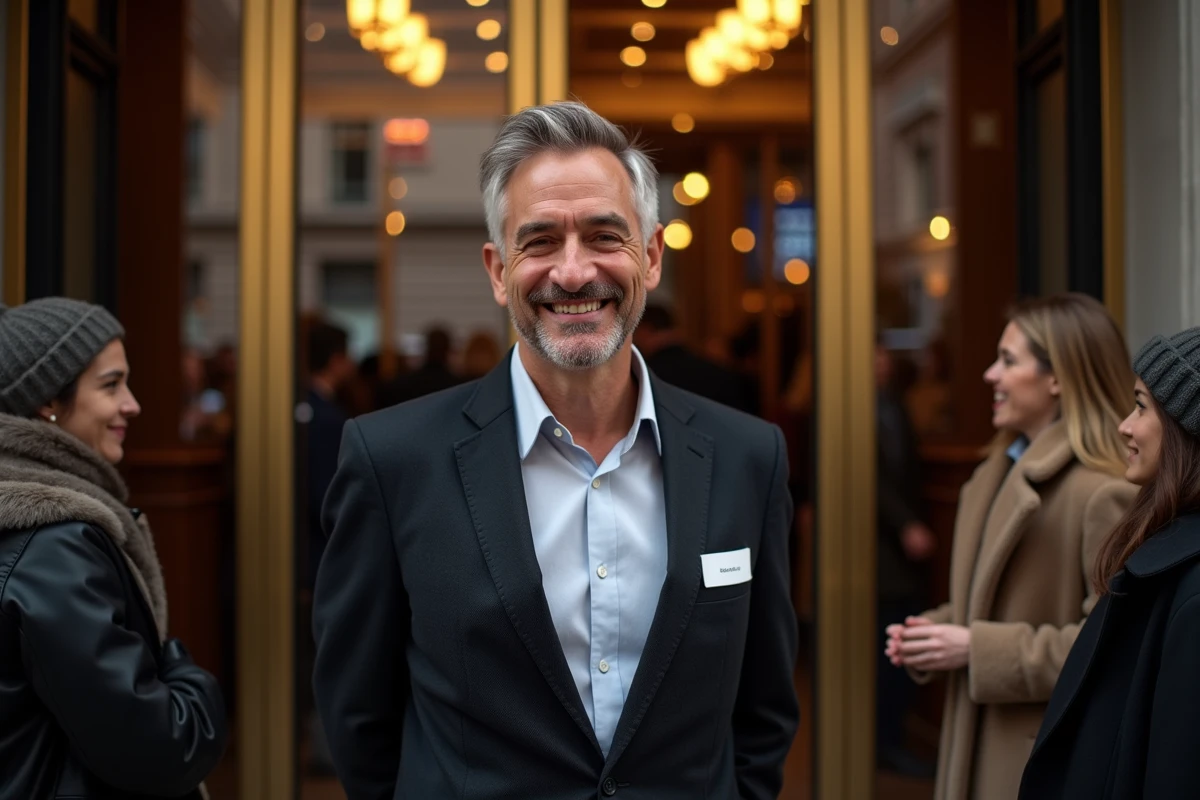 Portier accueillant des invités lors d