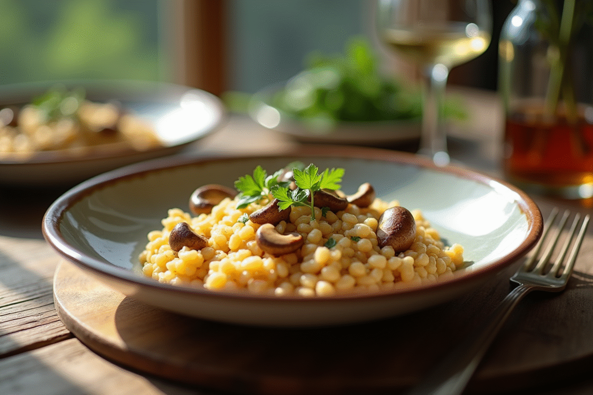 Risotto aux champignons de chanterelle frais et parfumés